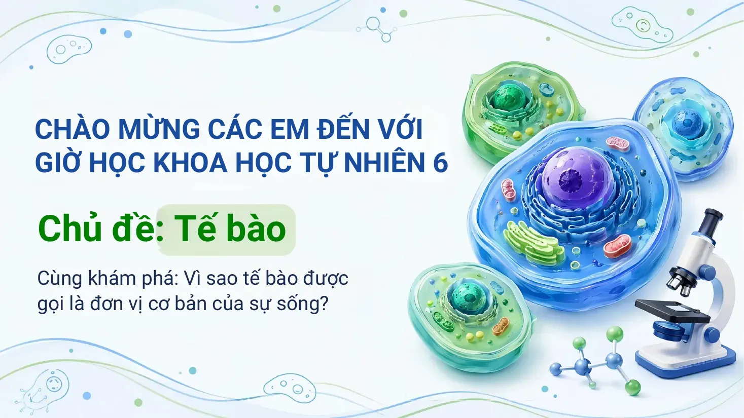 Khoa học tự nhiên Lớp 6 - Bài 18: Tế bào Đơn vị cơ bản của sự sống