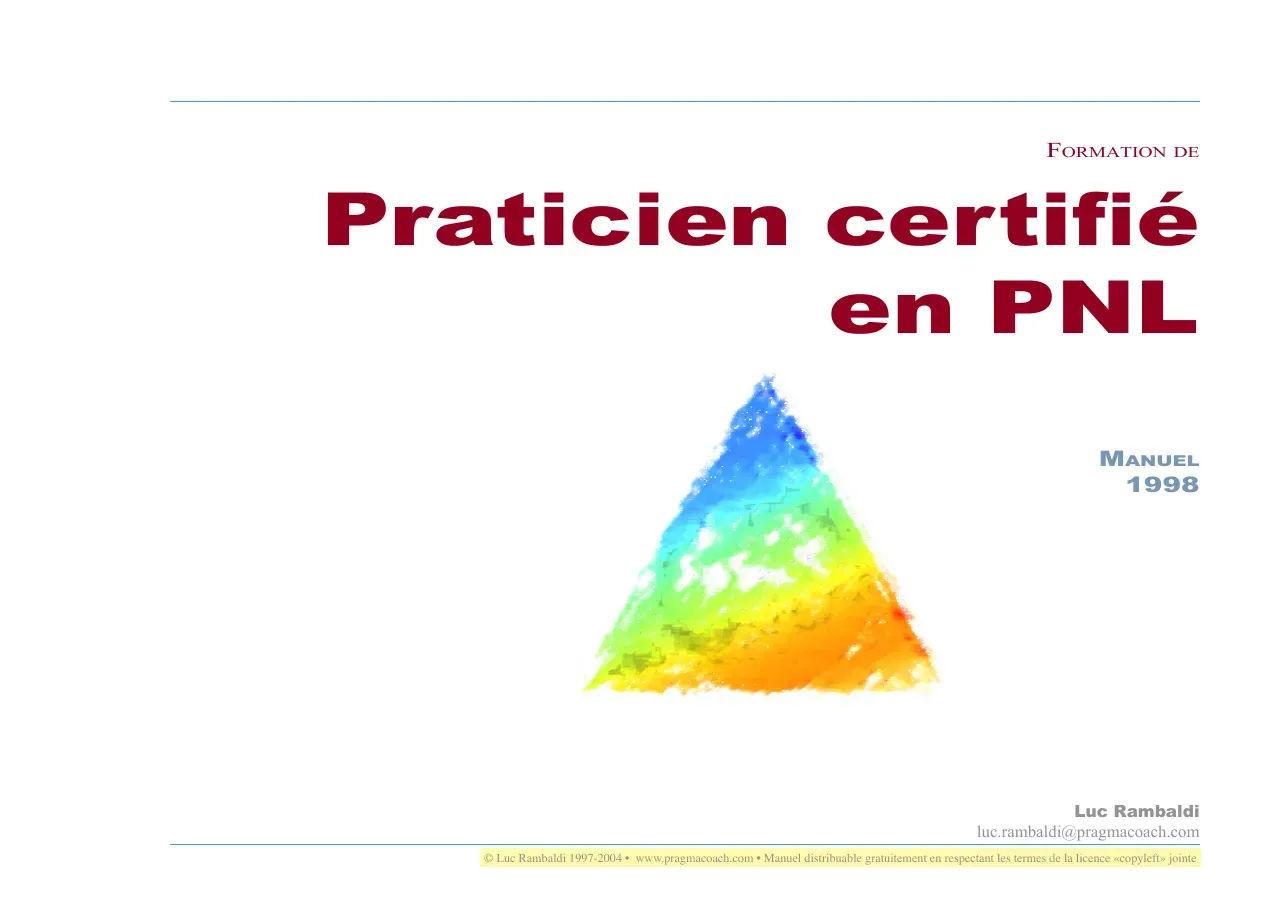 Praticien Certifié en PNL (1) (Thực hành viên PNL được chứng nhận) - Luc Rambaldi