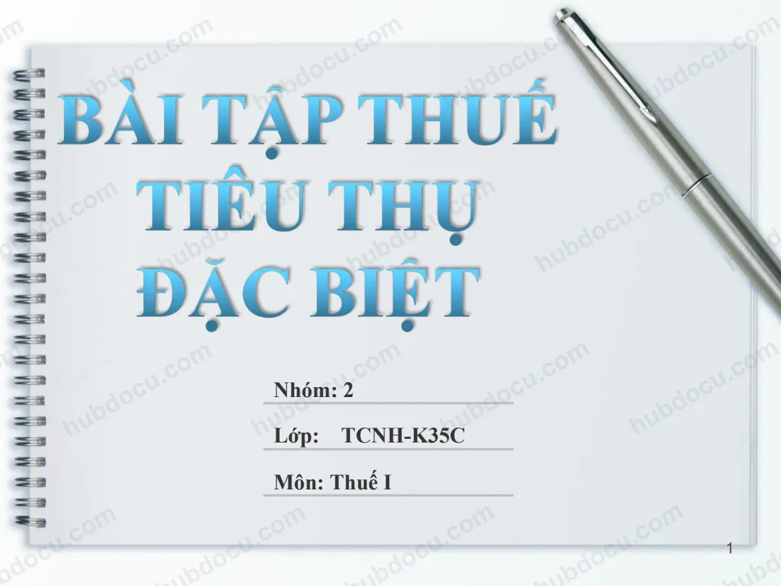Bài Tập Nhóm - Thuế tiêu thụ đặc biệt