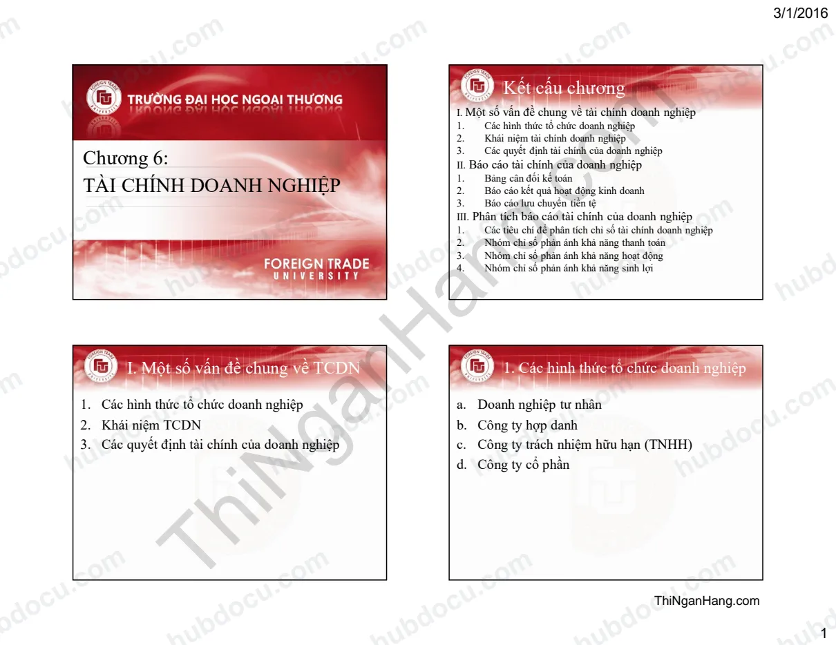 Slide chương 6 môn Tài chính tiền tệ: Tài chính doanh nghiệp