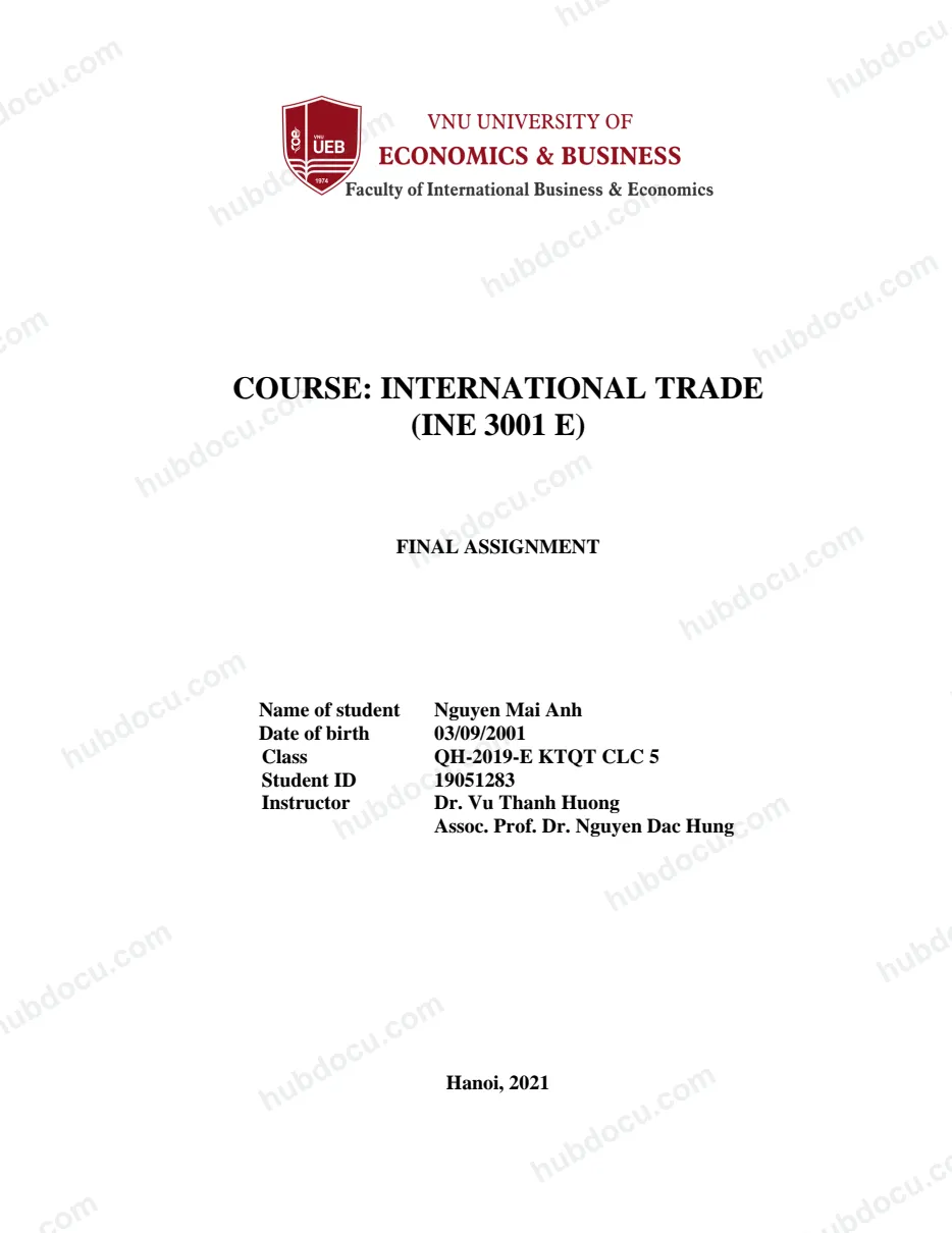 International Trade - Nguyễn Mai Anh