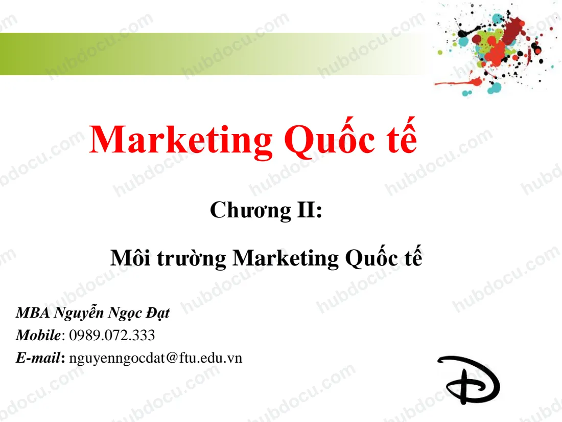 Slide Marketing quốc tế chương 2:Môi trường Marketing quốc tế