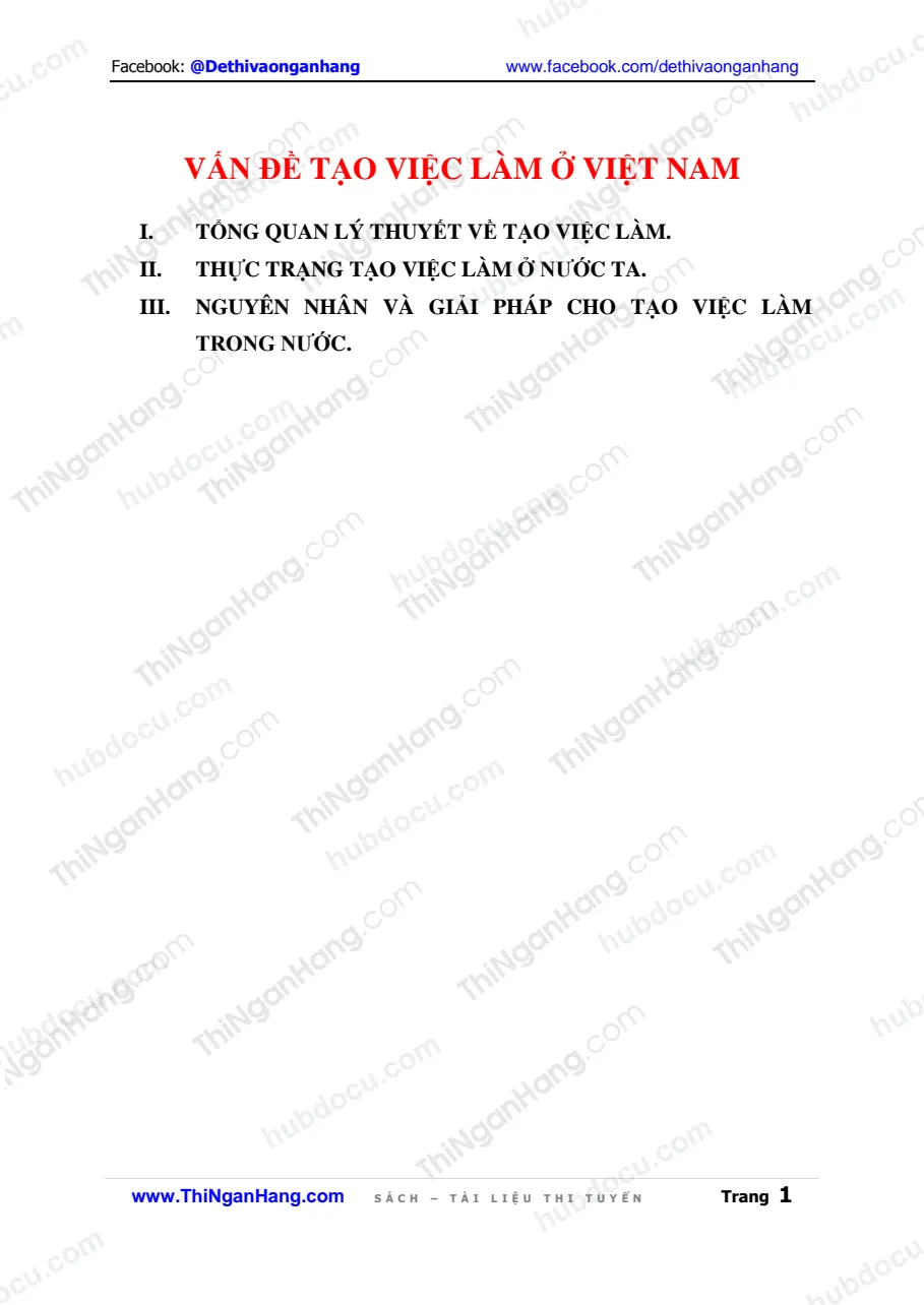 Vấn đề tạo việc làm ở Việt Nam