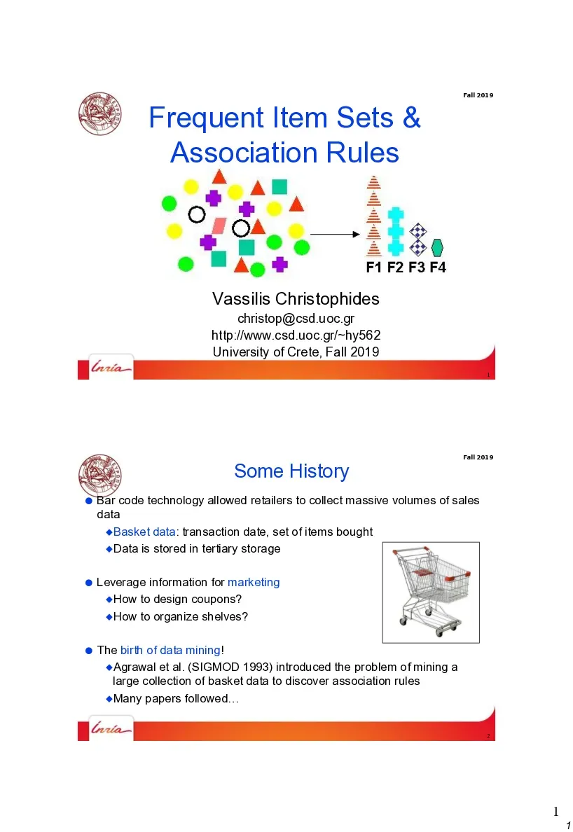 Frequent Item Sets Association Rules (Tập phổ biến và Luật kết hợp)