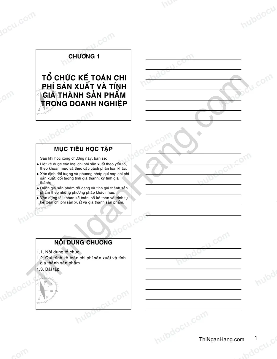 Kế toán chi phí sản xuất và Tính giá thành sản phẩm