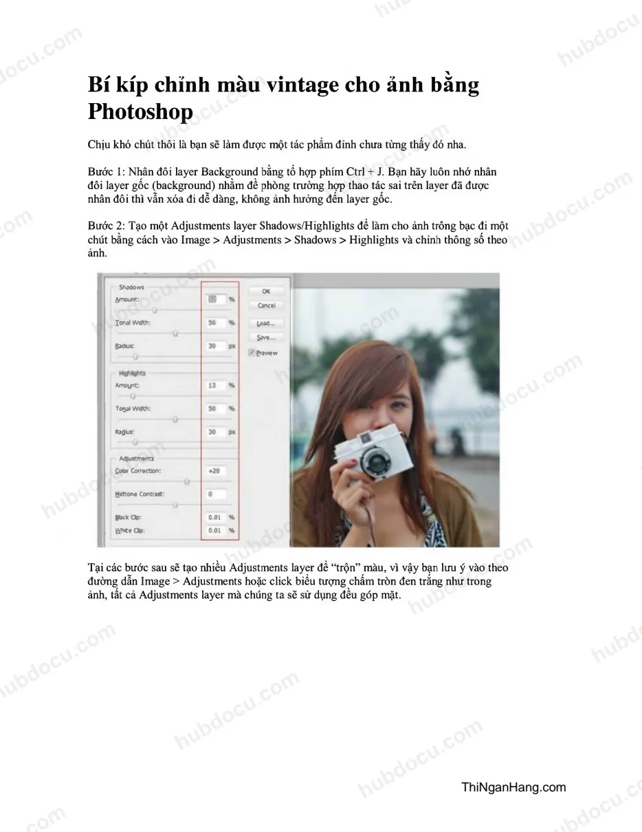 Bí kíp chỉnh màu vintage cho ảnh bằng Photoshop