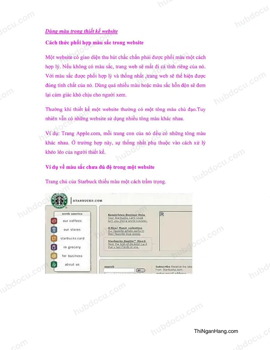 Dùng màu trong thiết kế website