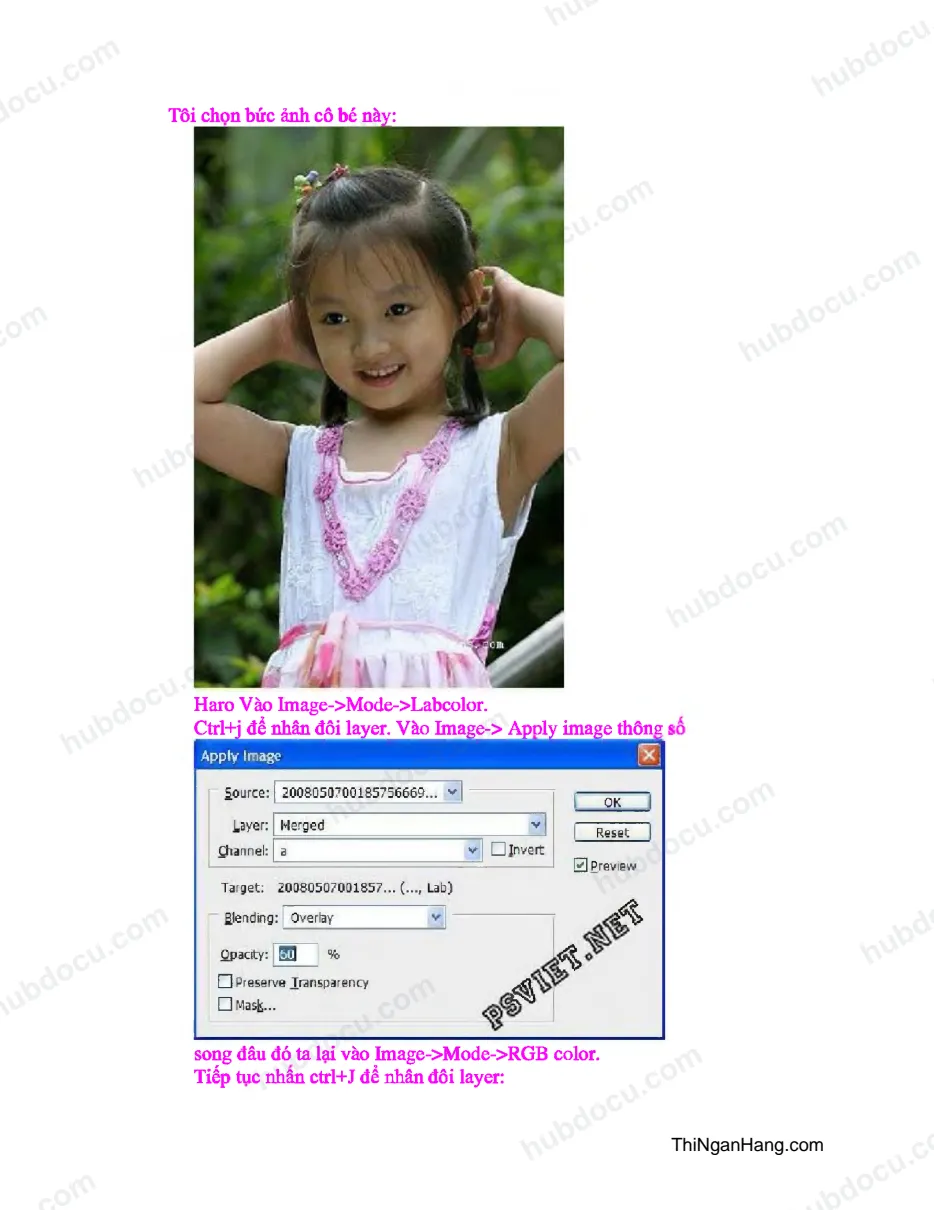Chỉnh màu trong photoshop