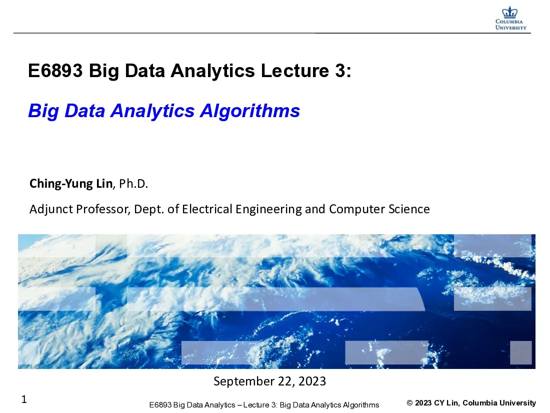 Big Data Analytics - Phân tích dữ liệu lớn (Lecture 3)