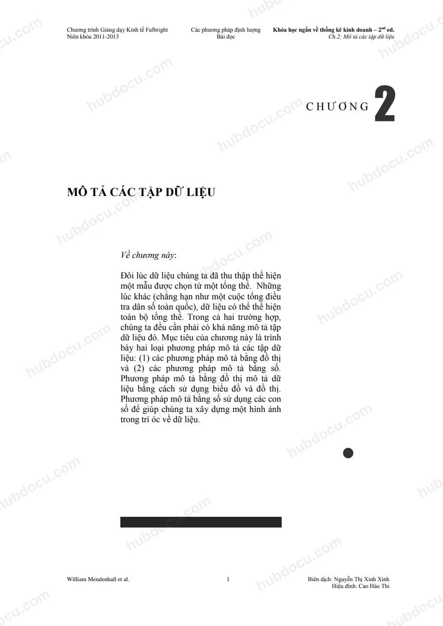 Chương 2. Mô tả các tập dữ liệu - Full Bright