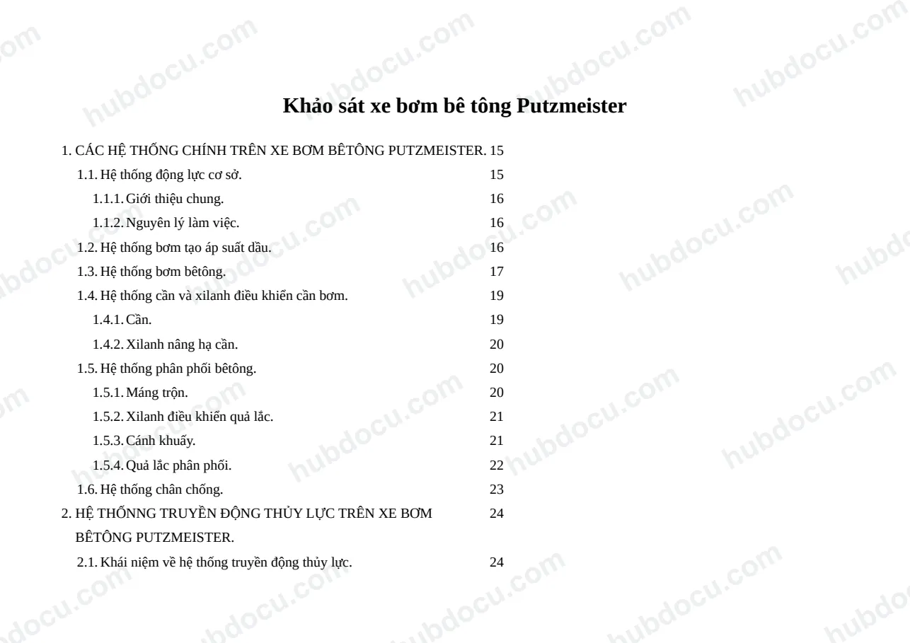 Bản vẽ autocad thiết kế khảo sát xe bơm bê tông putzmeister