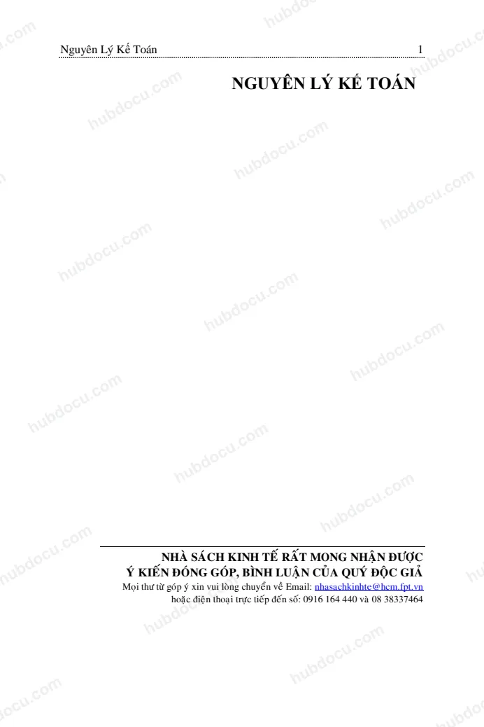Giáo trình - Nguyên Lý Kế Toán - PGS.TS. Nguyễn Khắc Hùng