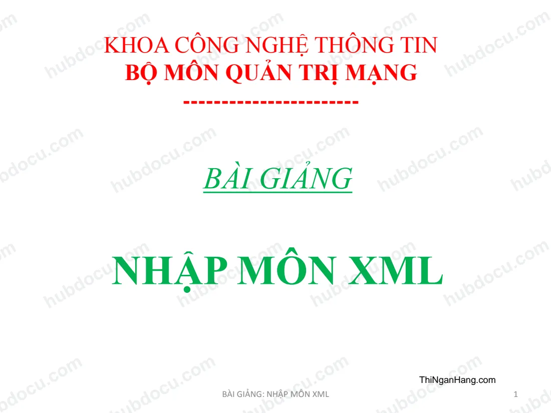 Nhập môn XML