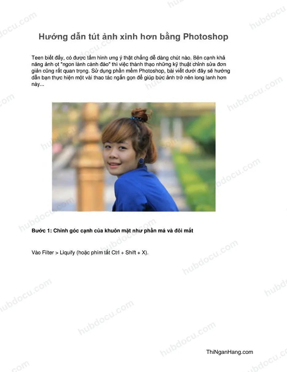 Hướng dẫn tút ảnh xinh hơn bằng Photoshop
