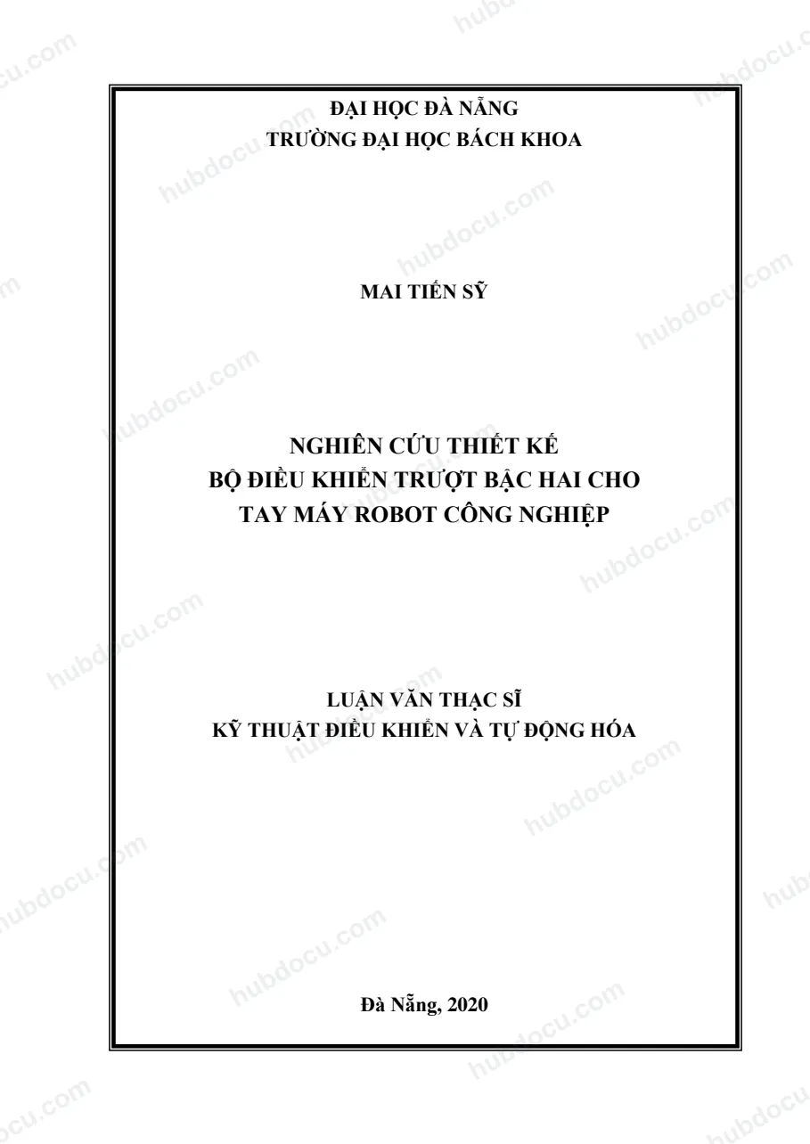 LVTS_ Nghiên cứu thiết kế bộ điều khiển trượt bậc hai cho tay máy robot công nghiệp