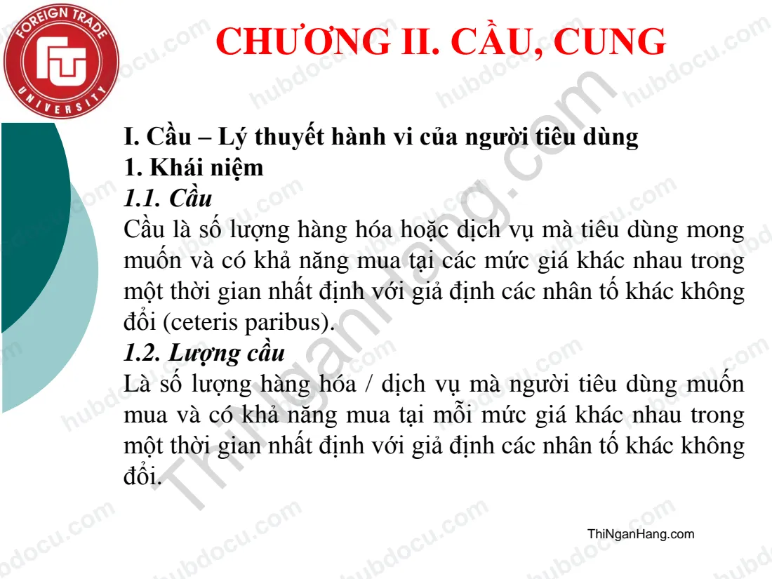 Slide Kinh tế vi mô 1 chương 2: Cầu, cung
