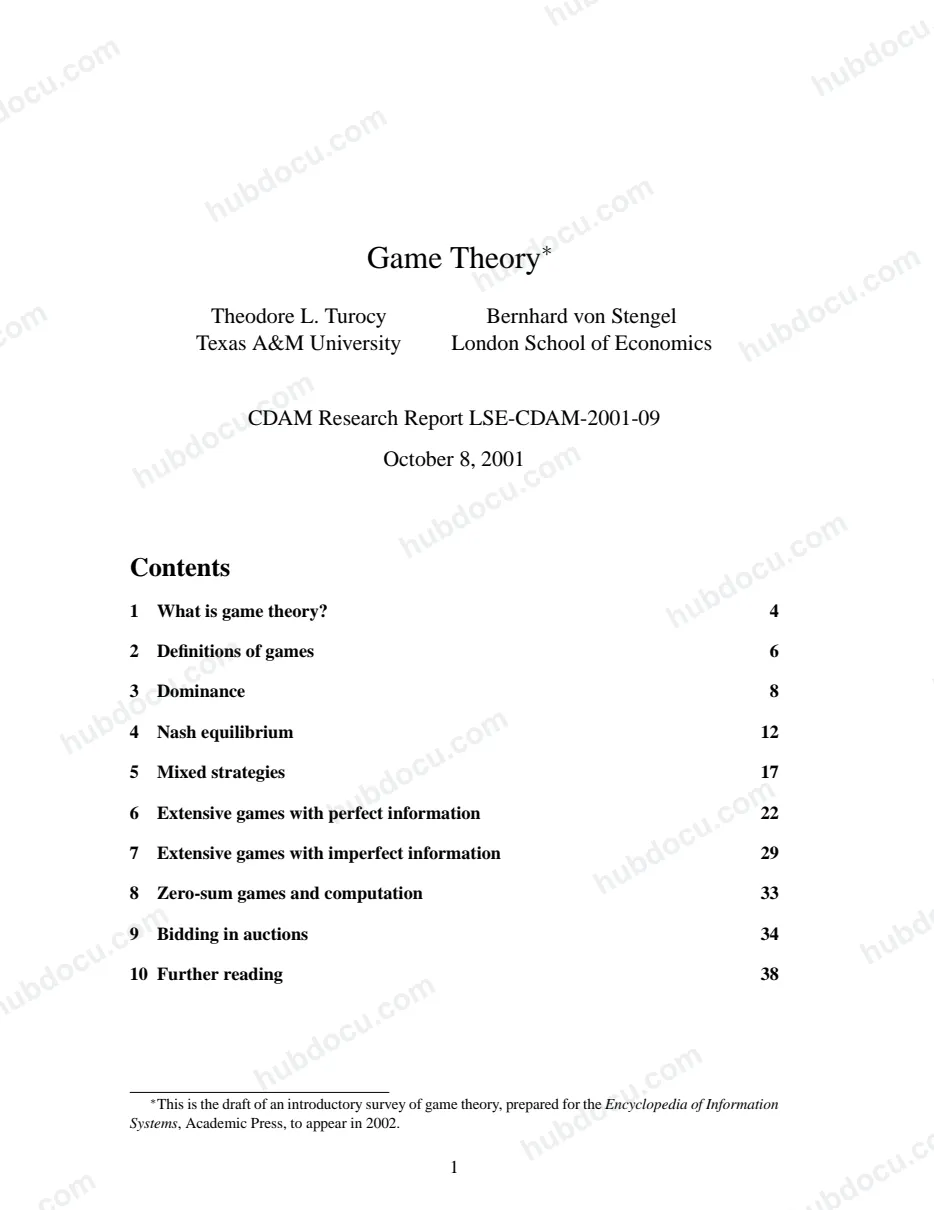 Game Theory - Lý thuyết trò chơi