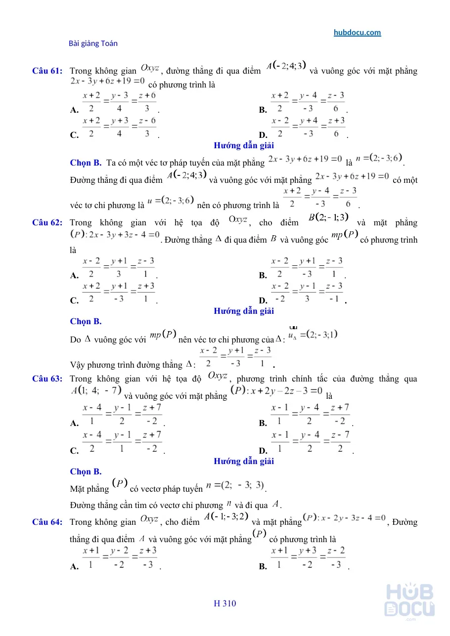 Bài giảng Hình học 12 - Phương trình đường thẳng (P4)