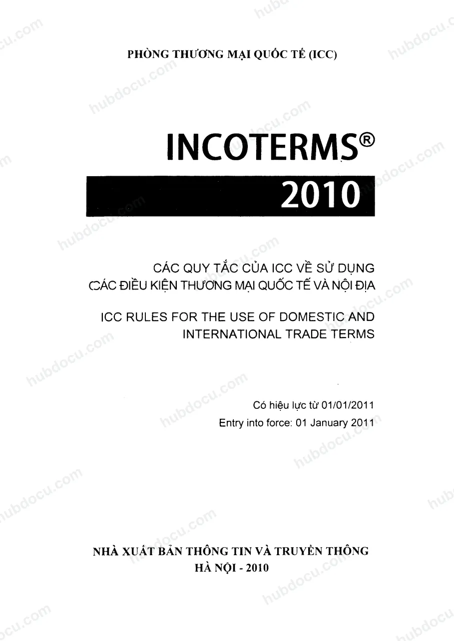 Các quy tắc YCC về sử dụng thương mại quốc tế và nội địa