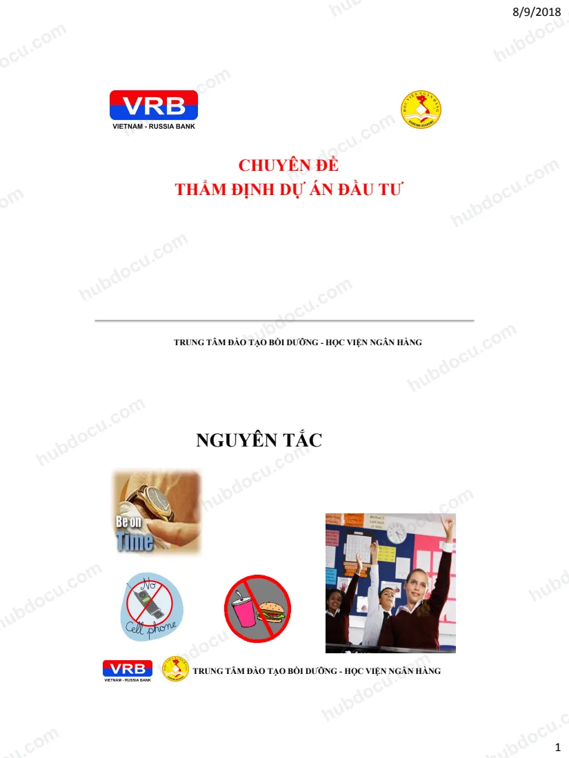 Slide Thẩm định dự án đầu tư P1