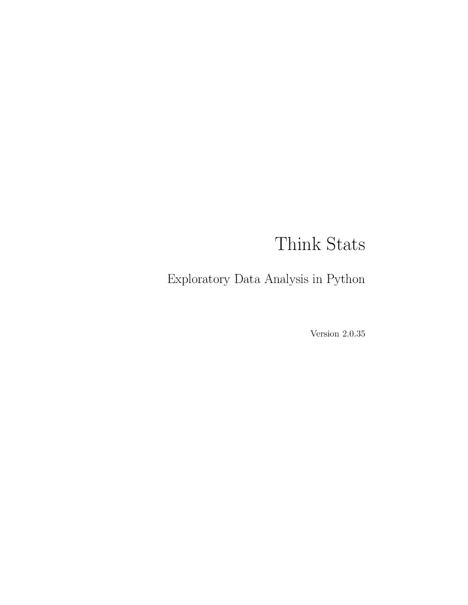Thinkstats (Phân tích dữ liệu khám phá bằng Python) (Tiếng Anh)