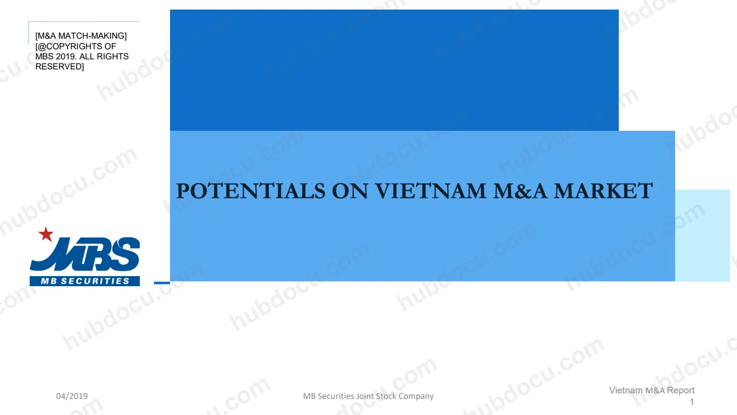 POTENTIALS ON VIETNAM M&A MARKET