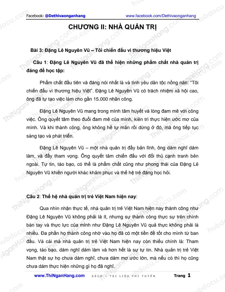 Ôn tập môn Quản trị học (Lý thuyết + Tình huống)