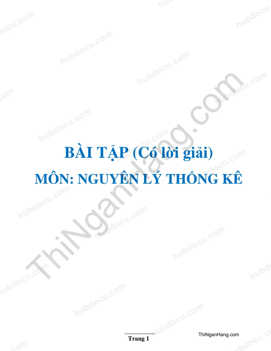 12 bài tập nguyên lí thống kê có đáp án