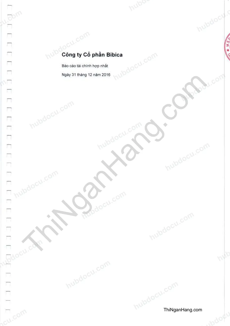 Báo cáo tài chính hợp nhất cty cổ phần Bibica năm 2016