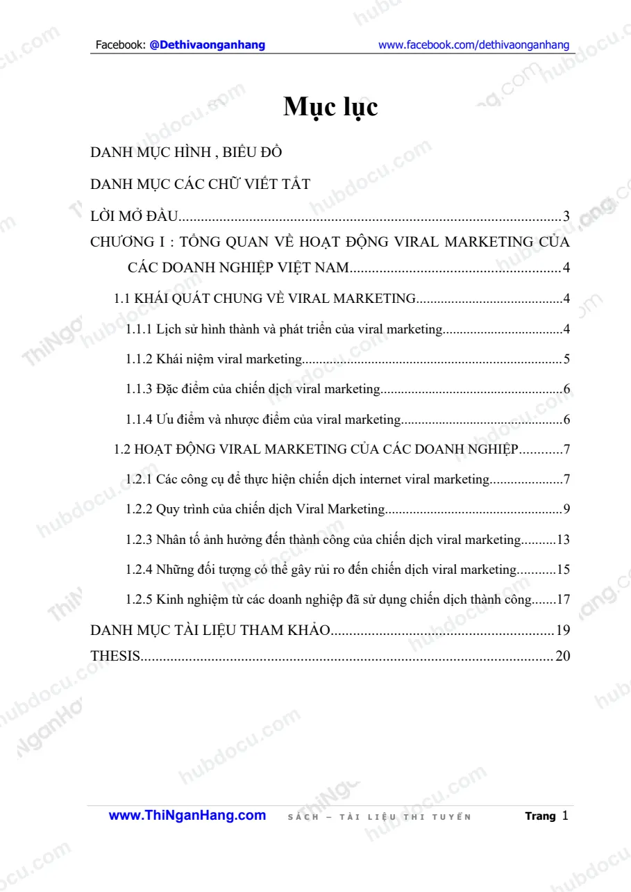 Đề tài - Tổng quan hoạt động viral marketing của doanh nghiệp Việt Nam