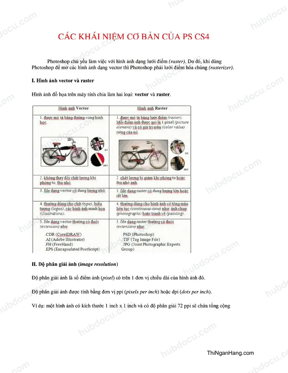 Các khái niệm cơ bản của Photoshop CS4