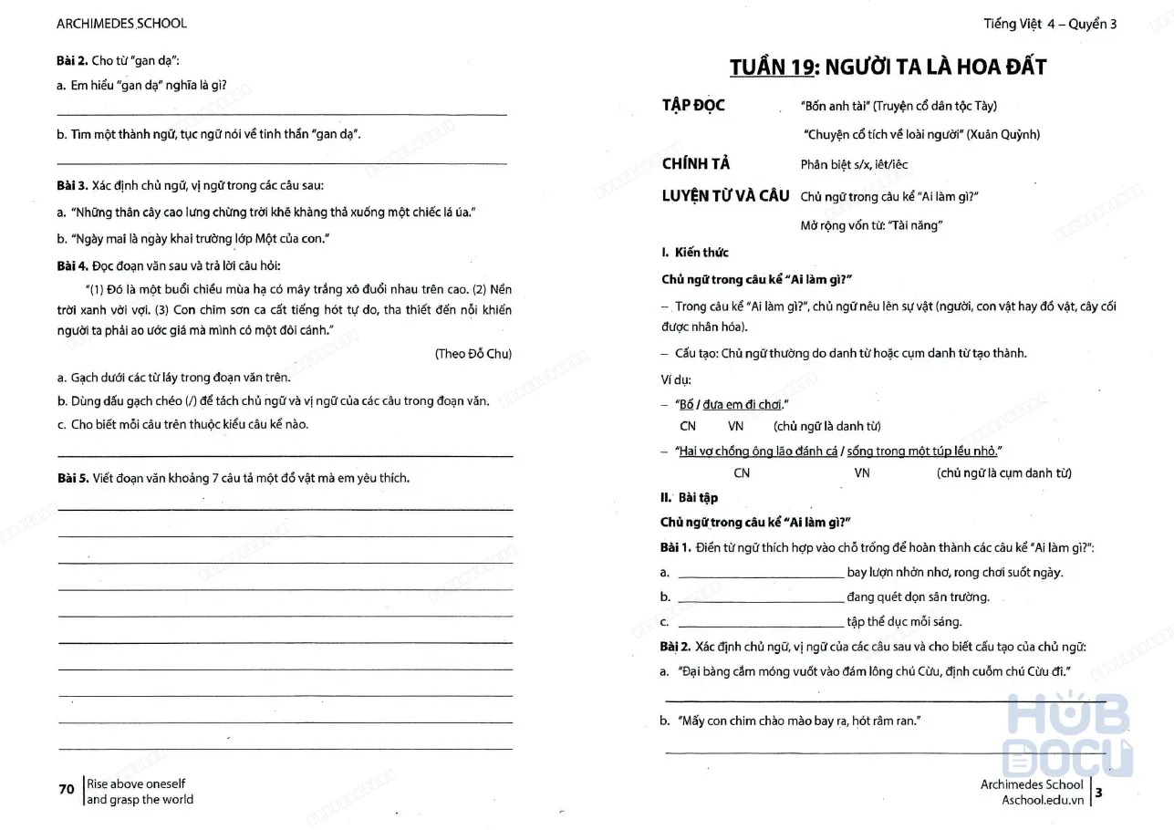 Tiếng Việt Lớp 4 (Quyển 3) - Archimedes Books