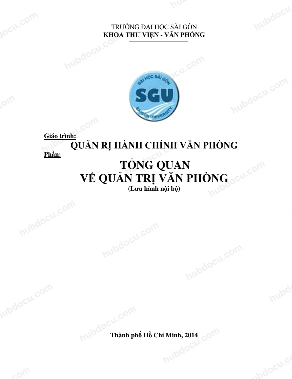 Giáo trình Quản trị hành chính văn phòng - Dành cho NV Hành chính nhân sự