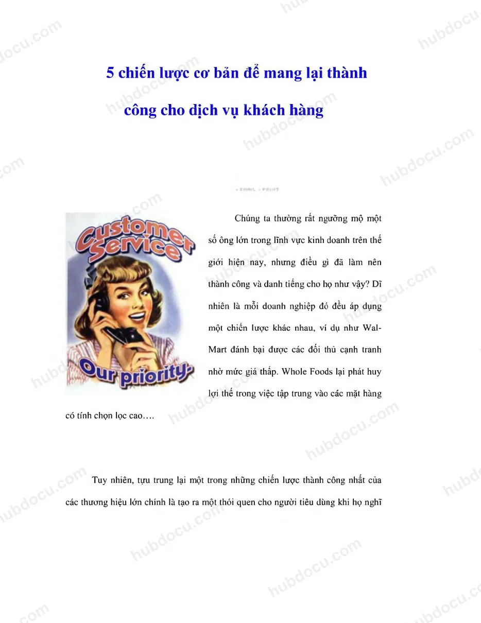 5 chiến lược cơ bản để mang lại thành công cho dịch vụ khách hàng