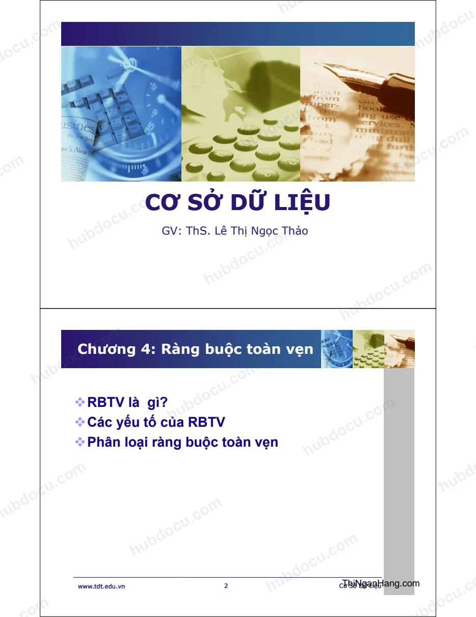 Cơ sở dữ liệu - Ràng buộc toàn vẹn
