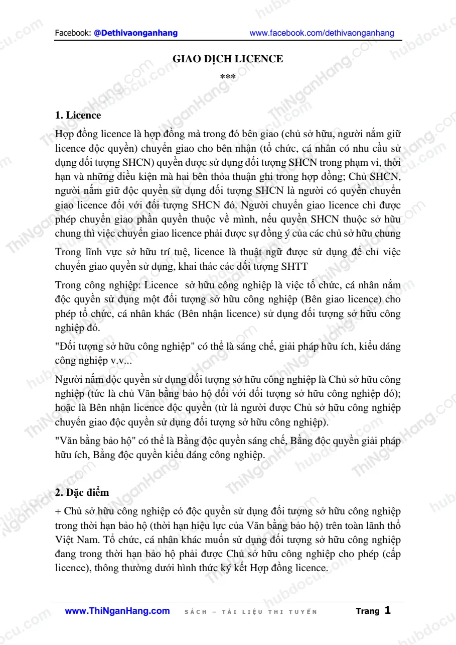 Giao dịch Licence trong xuất nhập khẩu