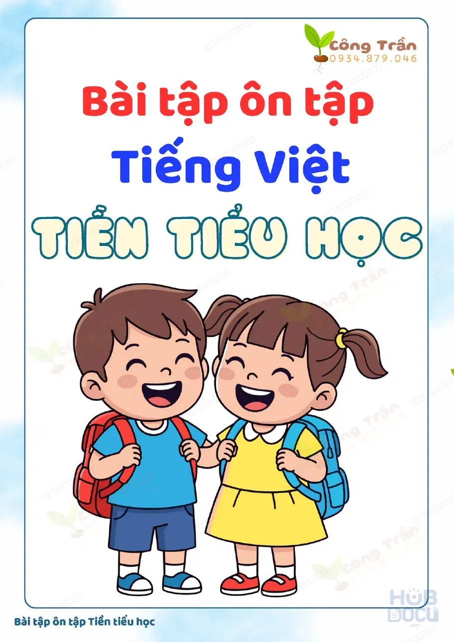 Mẫu Bài tập ôn tập Tiền tiểu học