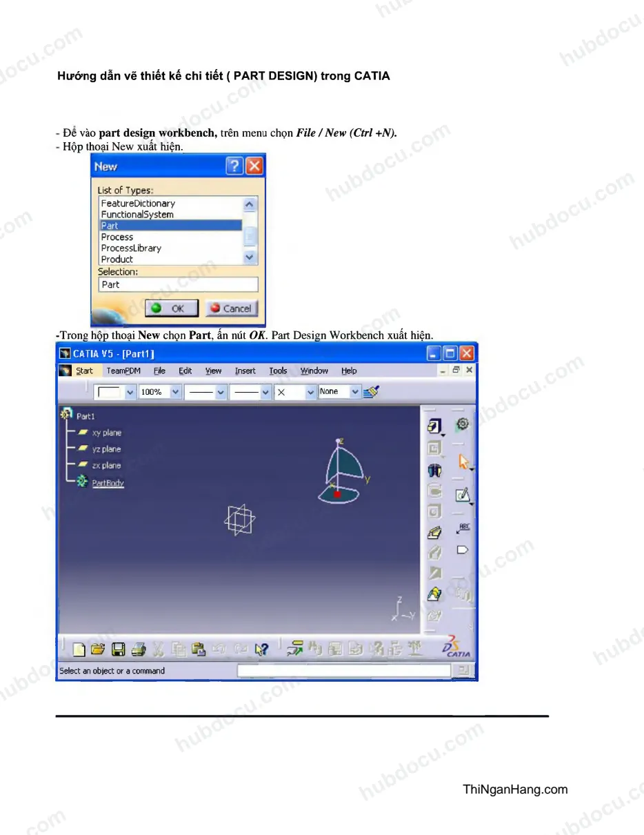 Hướng dẫn vẽ thiết kế chi tiết ( PART DESIGN) trong CATIA