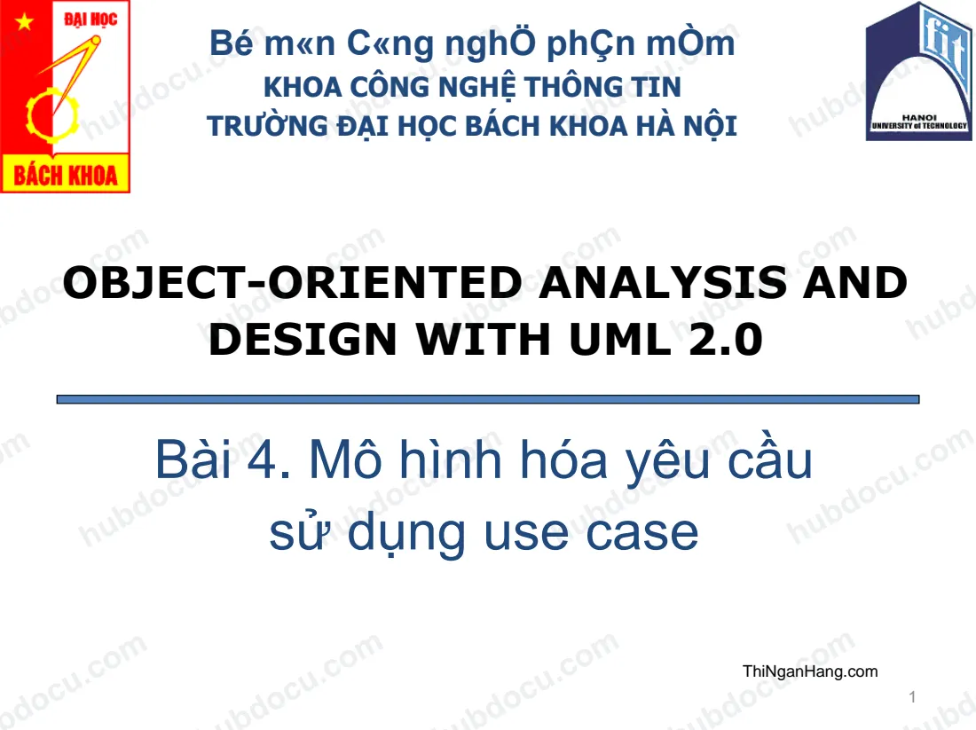Bài 4. Mô hình hoá yêu cầu sử dụng Use Case