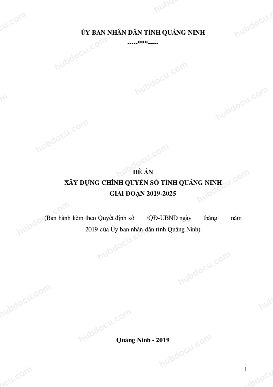 Đề án xây dựng chính quyền số tỉnh Quảng Ninh giai đoạn 2019-2025