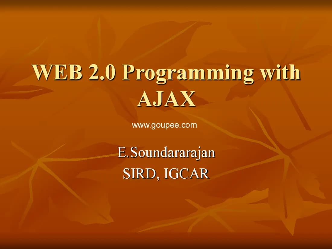 Slide Web thế hệ mới - Chapter 2.1 ajax introduction
