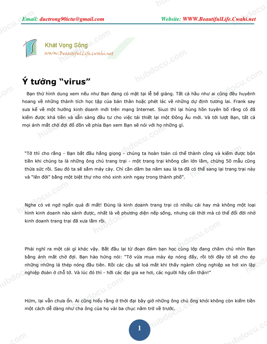 Ý tưởng "Virus" - Ý tưởng marketing