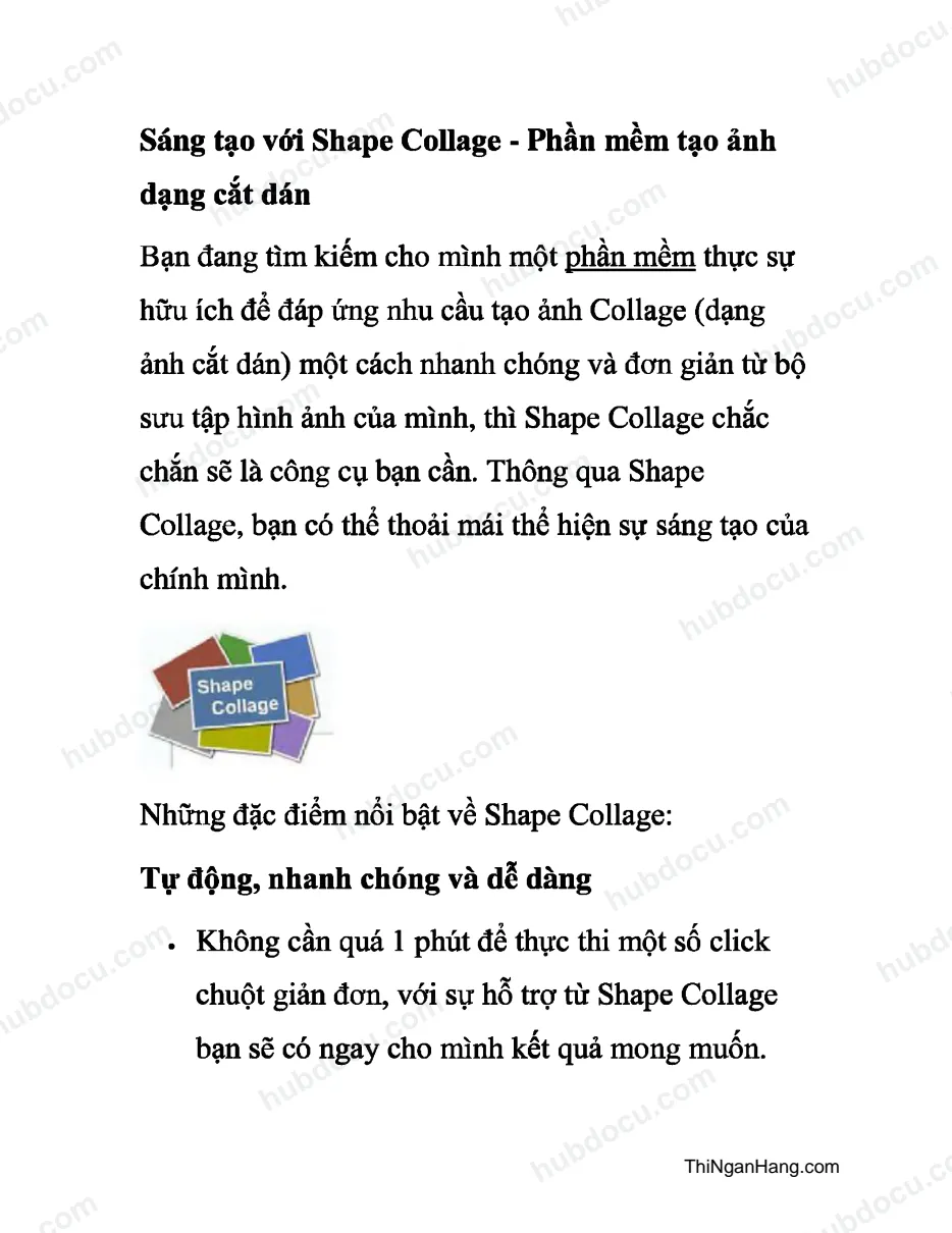 Sáng tạo với Shape Collage - Phần mềm tạo ảnh dạng cắt dán