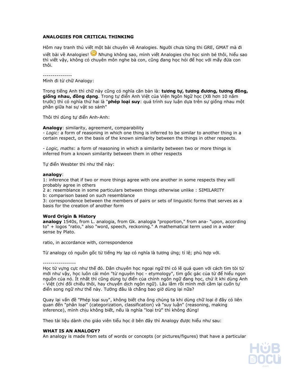 ANALOGIES FOR CRITICAL THINKING.doc