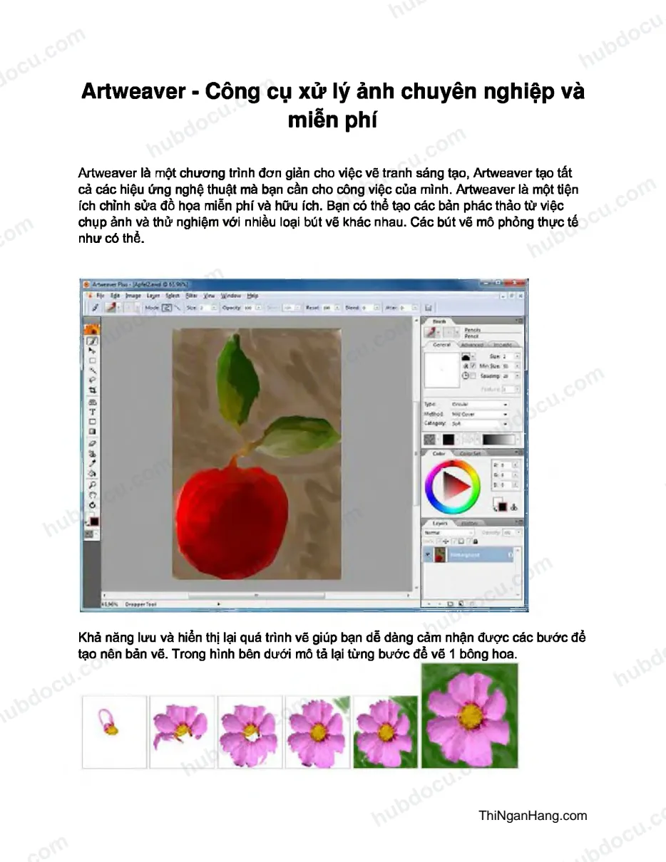 Artweaver - Công cụ xử lý ảnh chuyên nghiệp và miễn phí