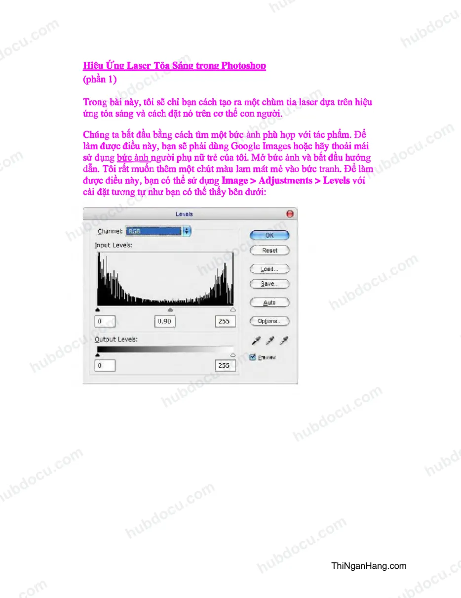 Hiệu ứng Laser tỏa sáng trong Photoshop (phần 1)