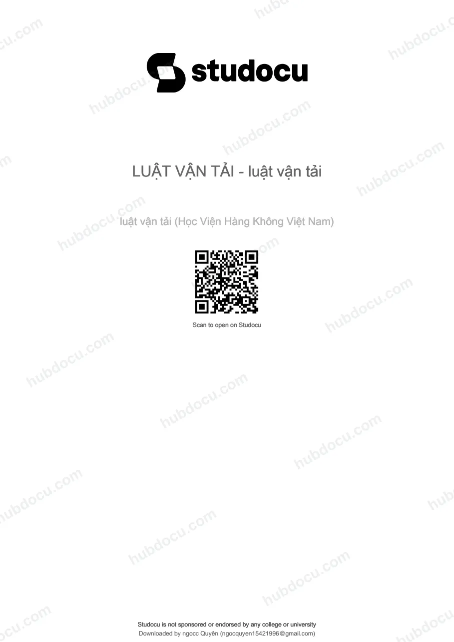 Đề cương - Luật vận tải