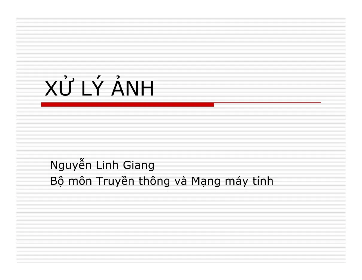 Xử lý ảnh (Chương II) - Nguyễn Linh Giang