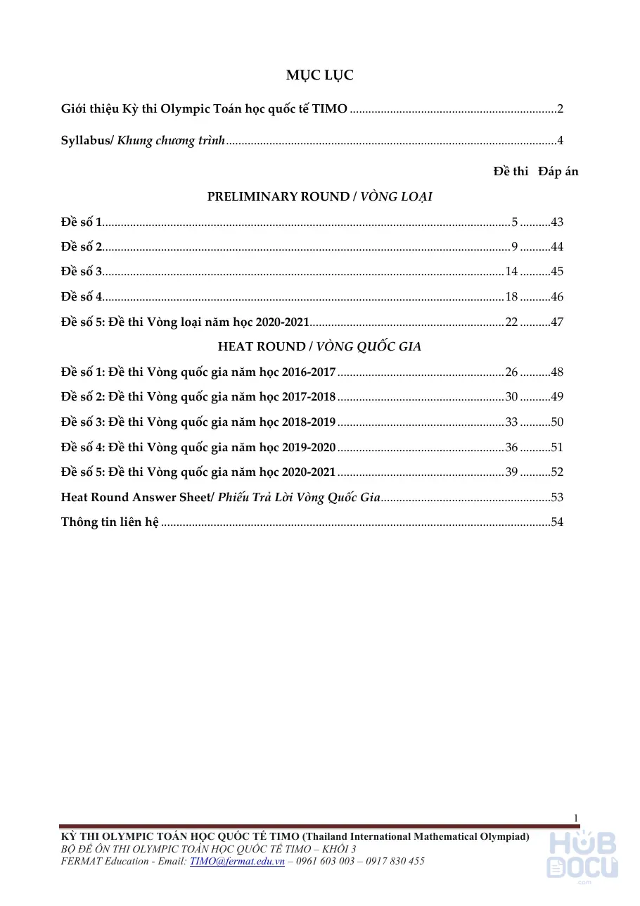 Toán TIMO Khối 3 - 2025 2026