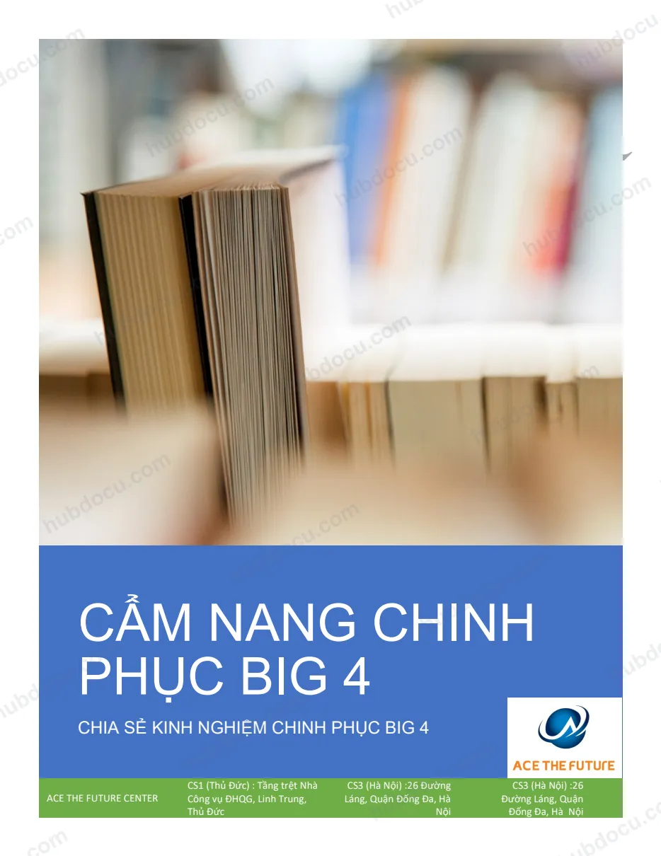 Cẩm nang chinh phục Kiểm toán BIG4 (DELOITTE, PwC, KPMG, ERNST & YOUNG)